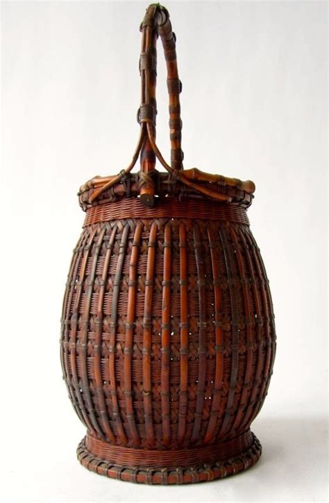 Antique Japanese Woven Bamboo Basket Zentner Collection