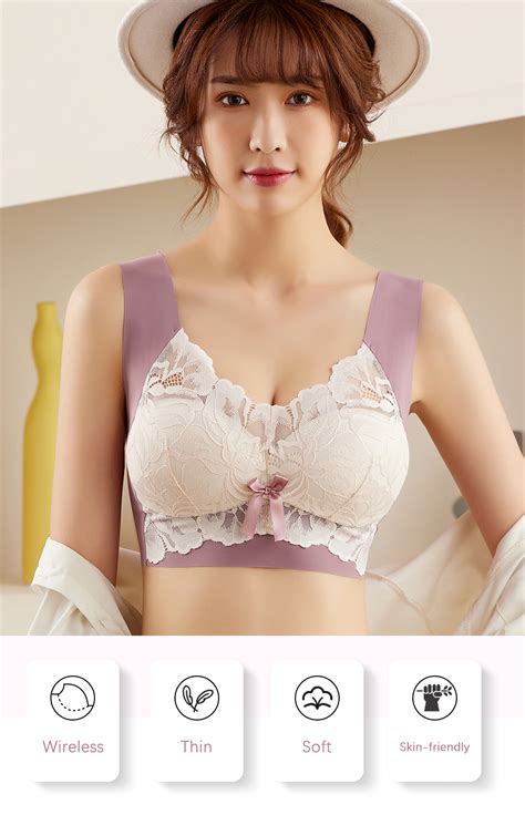 Hot Sales Kg Womens Plus Size Bras Seamless Lace Vest Push Up Bralette Wireless Latex