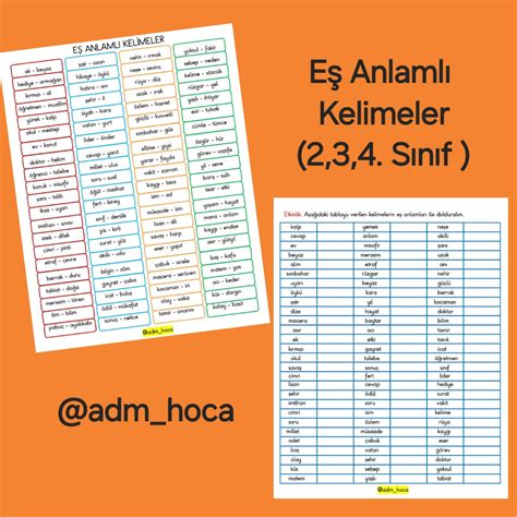 4 Sınıf Ingilizce Kelimeler 11