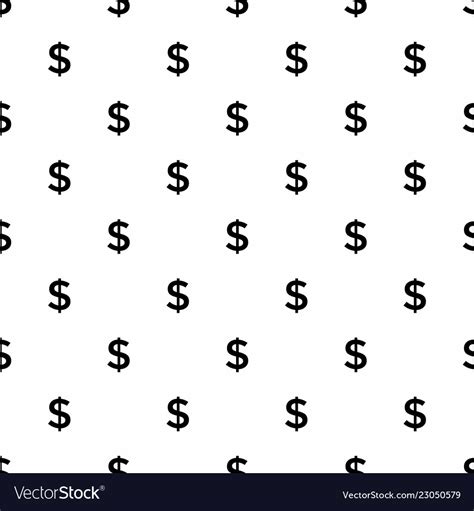 Dollar sign seamless pattern on white background Vector Image