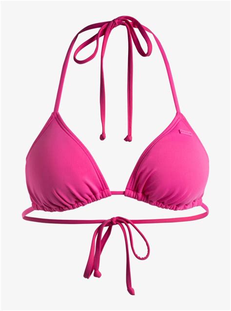 Roxy Bikinis Beach Classics Tiki Triangle Bikini Top Shocking Pink