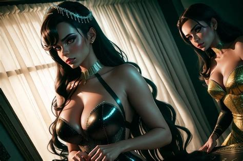 Premium Ai Image Sexy Woman In Lace Lingerie Posing In Studiogenerative Ai