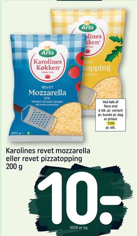 Karolines Revet Mozzarella Eller Revet Pizzatopping Tilbud Hos Rema 1000