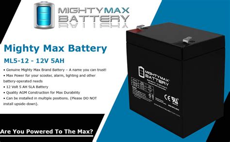 Mighty Max Battery ML5 12 Batería Recargable 12 V 5 Ah Amazon