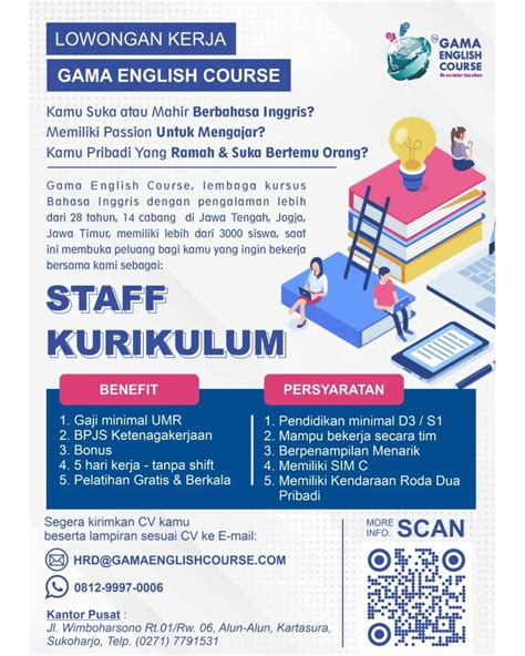 Lowongan Kerja Maret Staff Gama English Course Di Solo Info