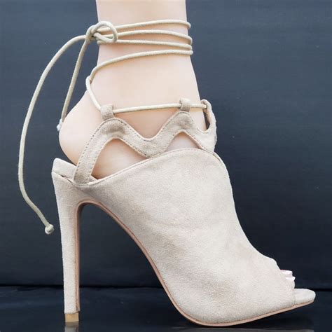 Solly High Heel Tie Up Sandal Shoes Nude Tie Up Sandals Heels Shoes