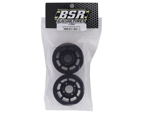 BSR Racing 1 10 Rear Mounted Foam Tires Black 2 White BXRF1006