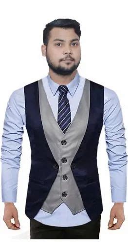 Blue And Grey Mens Cotton Party Wear Waistcoat At Rs 789 Piece In New