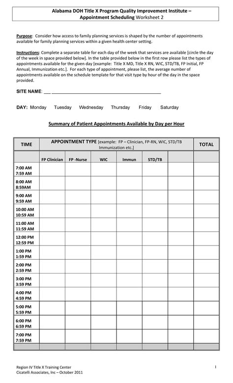 45 printable appointment schedule templates [& appointment calendars]
