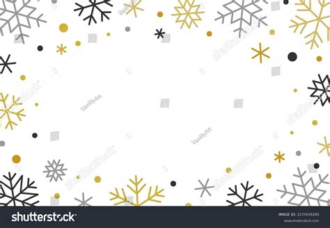 Snowflake Winter Linear Border Ornate Frame Stock Vector (Royalty Free ...