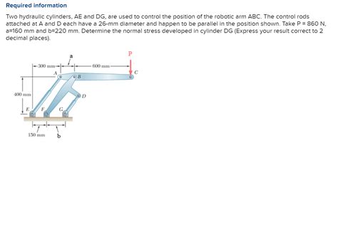 Solved Two Hydraulic Cylinders AE And DG Are Used To Chegg