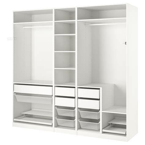 PAX kombinacja szafy, biały, 250x58x236 cm - IKEA