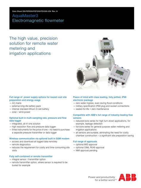 Abb Magnetik Flowmeter Pdf Flow Measurement Calibration