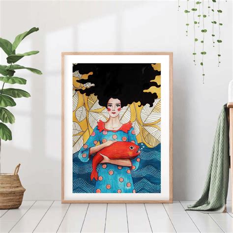 Постеры и картины ”ДЕВУШКА С РЫБОЙ ” купить в Санкт-Петербурге по цене ...