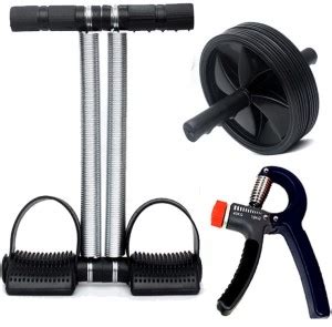 Rio Port Tummy Trimmer Double Spring Ab Roller Pvc Hand Grip Men And