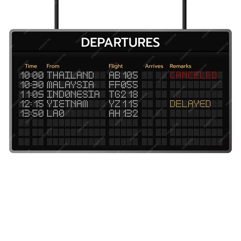 Premium Vector | Airport digital board vector template