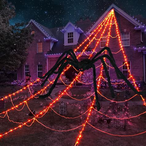 Spider Webs Halloween Decorations Outdoor 290led Halloween Spider Web