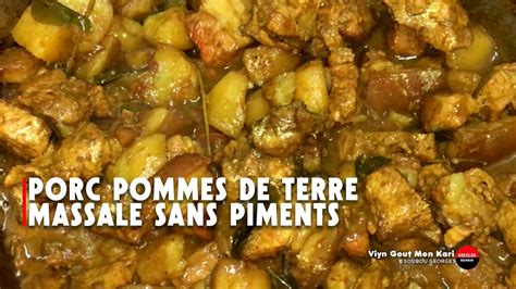 Porc Pomme De Terre Massal Sans Piments La Viande Cochon Pomme De