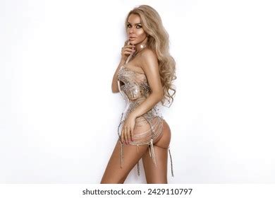Sexy Blonde Model Transparent Vinyl Erotic Stock Photo 2431630719 Shutterstock