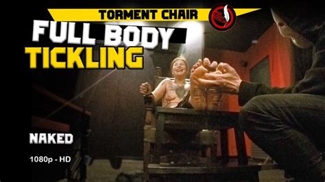 Helpless Brunette Gaga Tied And Tickled On The Tickle Chair Intense Foot Tickling On Ticklish
