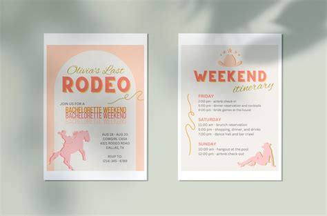 Last Rodeo Cowgirl Bachelorette Party Invitation Invitation Canva