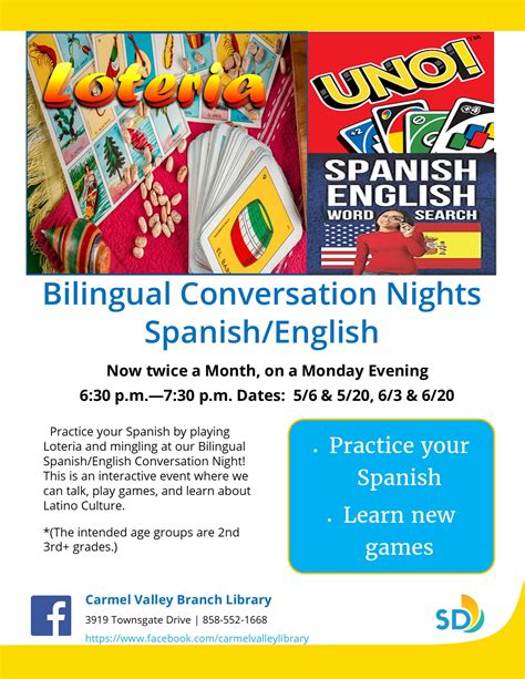 Bilingual Spanish Conversation Night | San Diego Public Library