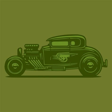 Premium Vector Vintage Hot Rod Car Vector Illustration