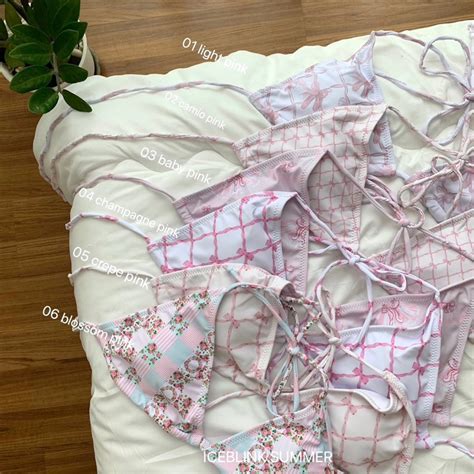 ICEBLINK l Beau bikini ชดวายนำ บกนลายโบวสชมพ มาดวยกน 6 ลาย พรอมสง Shopee