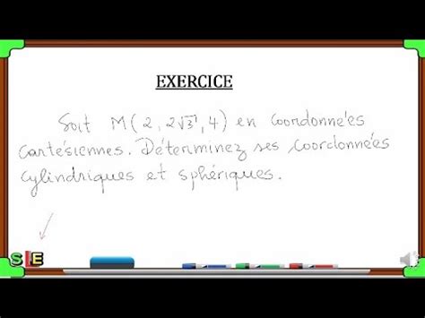 EXERCICE PASSAGE COORDONNEES CARTESIENNES D UN POINT AUX COORDONNEES