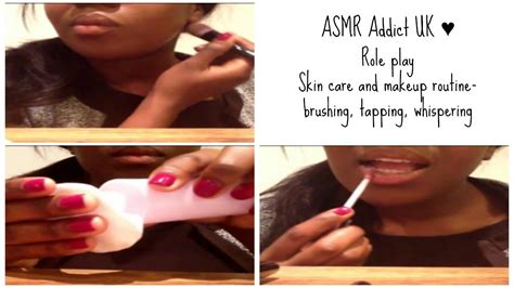 ASMR Role Play Skin Care And Make Up Routine Brushing Tapping