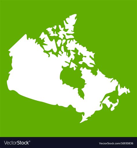 Canada Map Icon Green Royalty Free Vector Image