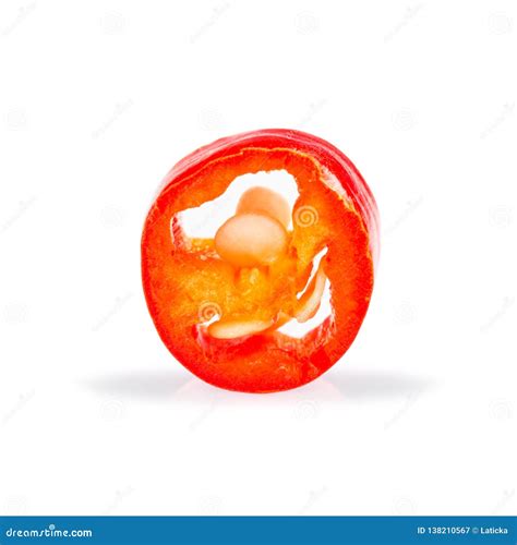 A Slice Of Red Hot Chili Pepper Stock Image Image Of Relish Eating