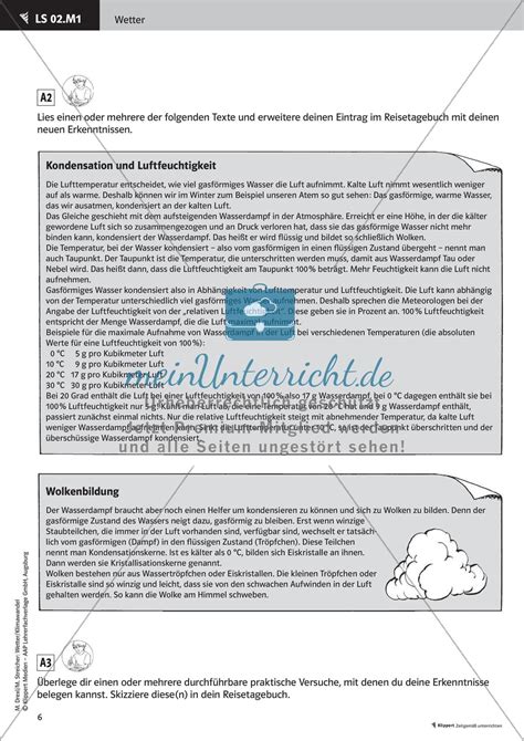 Reisetagebuch Und Bausteine Des Wetters MeinUnterricht