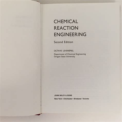 Chemical Reaction Engineering By Octave Levenspiel Wiley Nd Edition