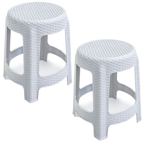 Kit Banquetas Premium Rattan Plastica Branca Arqplast Shopee Brasil