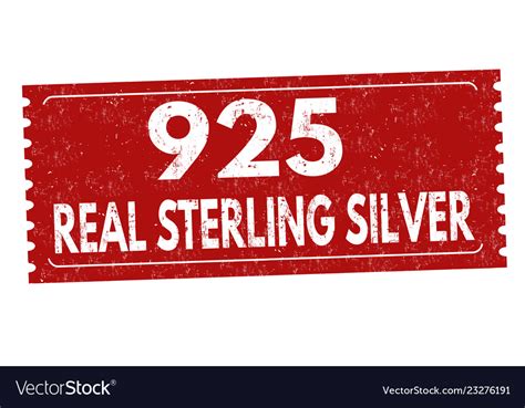 real sterling silver sign  stamp royalty  vector image