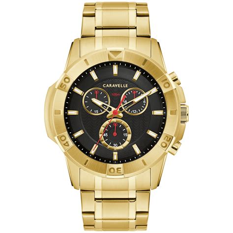 Free Shipping Caravelle By Bulova Mens Gold Tone Chronograph Watch