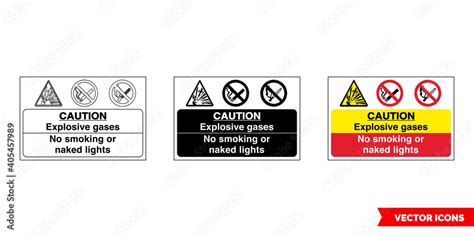 Caution Explosive Gases No Smoking Or Naked Lights Fire Prevention And Explosive Hazard Sign