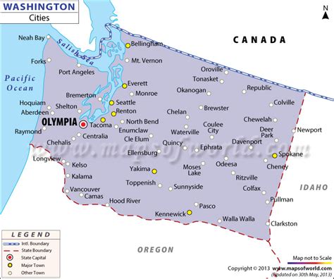 Washington City Map: Cities in Washington