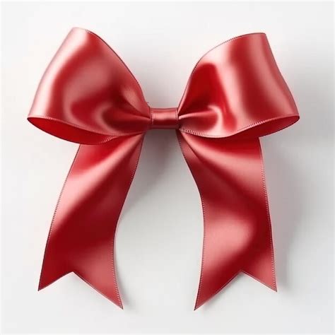 Premium Photo Red Ribbon Bow Isolated On White Background Including