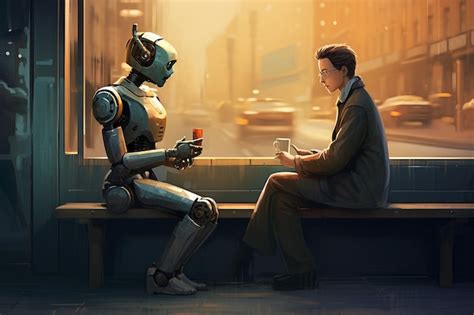 Robot conversaciones con humanos humano futurista interacción entre el