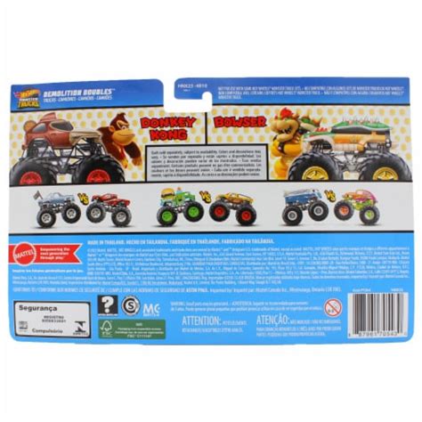 Hot Wheels Monster Trucks Scale Demolition Doubles Donkey King Vs Bowser Hnx Kroger
