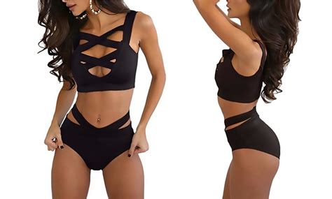 Bandage Two Piece Bikini Set Groupon Goods