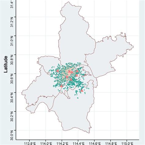 The Longitude And Latitude Distribution Of The Study Population