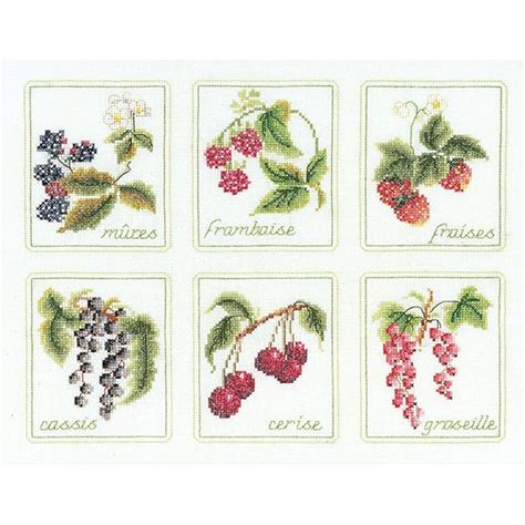 Thea Gouverneur Lin Six Fruits Kit Point De Croix Compt