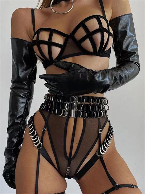 Yimunancy Piece Cut Out Lingerie Set Women Luxury Hallow Out Black Sexy Bandage Erotic Set