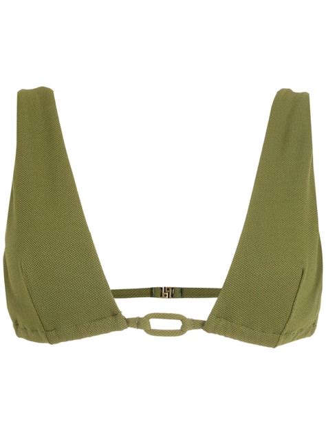 Lenny Niemeyer Ring Embellished Bikini Top In Green Lyst