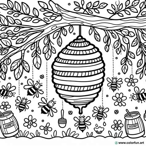 Coloriage D Une Ruche D Abeille Et De Miel T L Charger Ou Imprimer