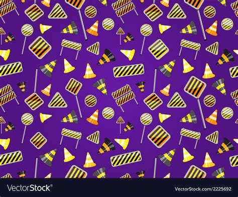 Seamless Pattern Of Road Sign Royalty Free Vector Image