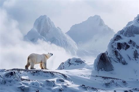 Polar Bear Walking On The Ice Stock Illustration Illustration Of